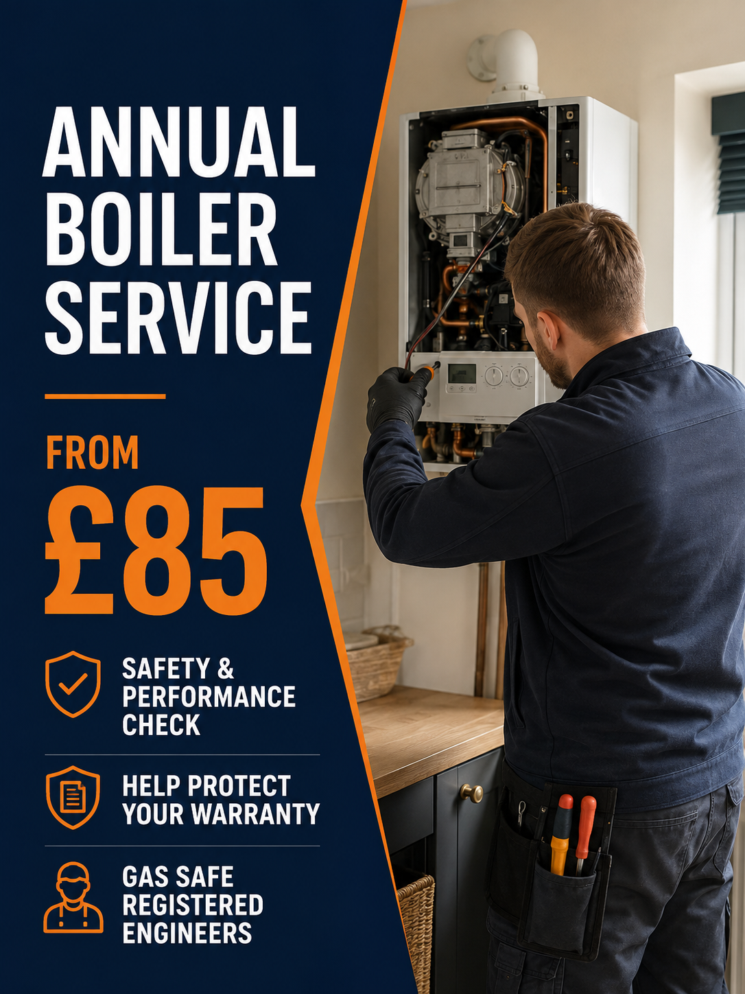 Annual boiler service from &pound;85